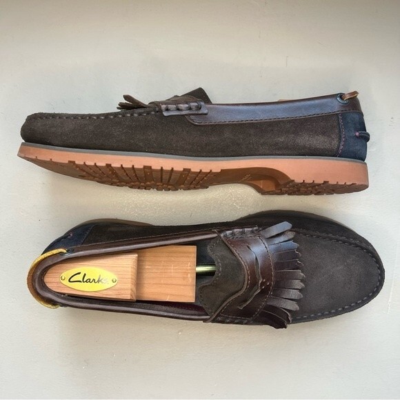 Ted Baker London Brown Suede Loafer Shoes Leather Fringe Men’s Size EU 42 US 9 - Picture 2 of 15
